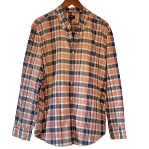 J. Crew Men's Button Down Shirt Summer Plaid Preppy Old Money Long Sleeve XL
